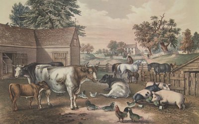 American Farm Yard - Evening by American School